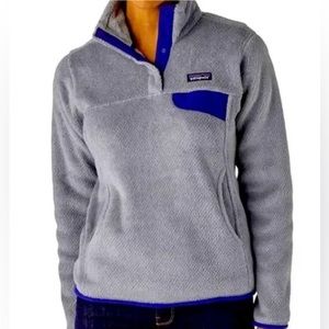 Patagonia Women’s Re-Tool Snap T Fleece Pullover Gray/Blue XXS Jacket Sweatshirt